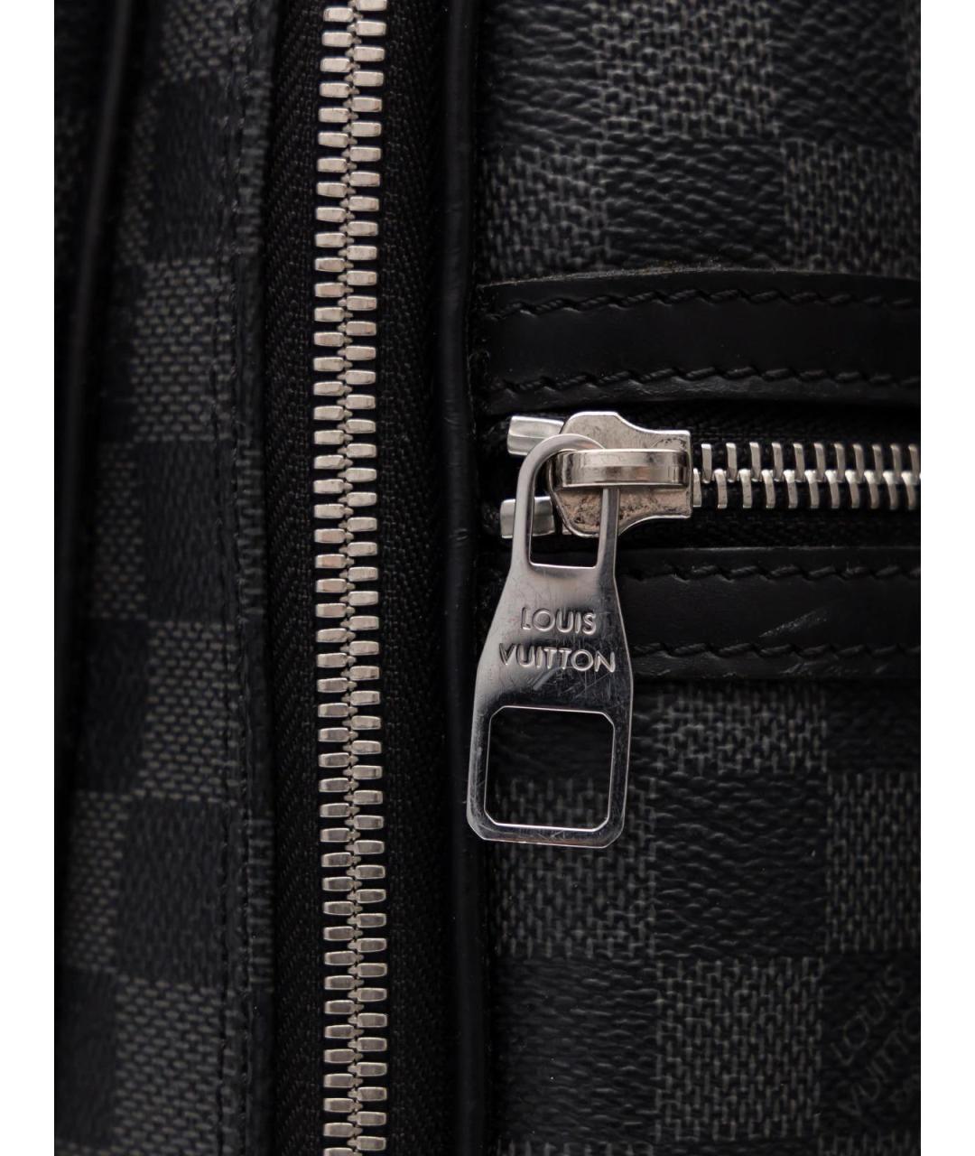 LOUIS VUITTON Черный кожаный рюкзак, фото 4
