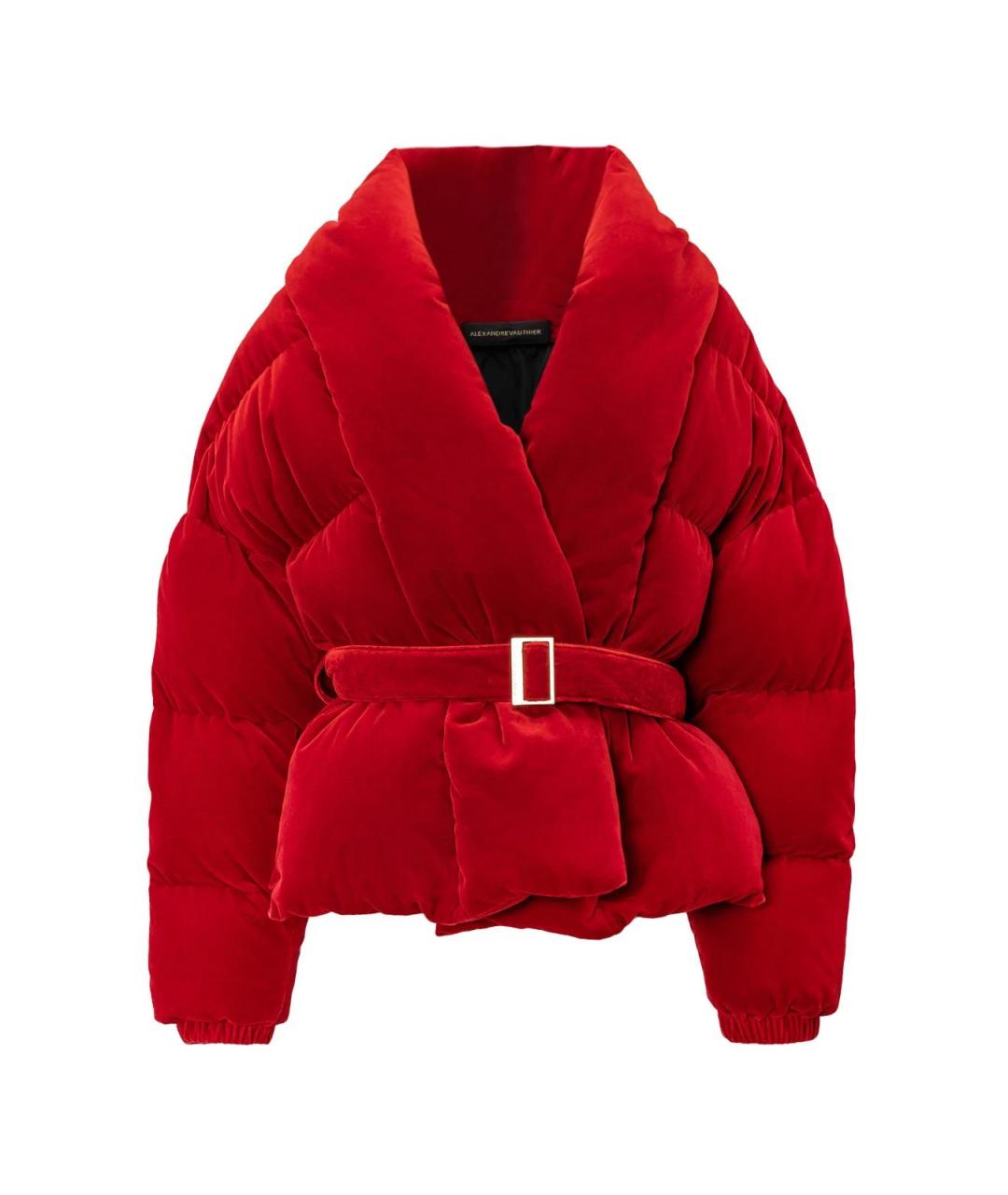 ALEXANDRE VAUTHIER Красный бархатный пуховик, фото 4