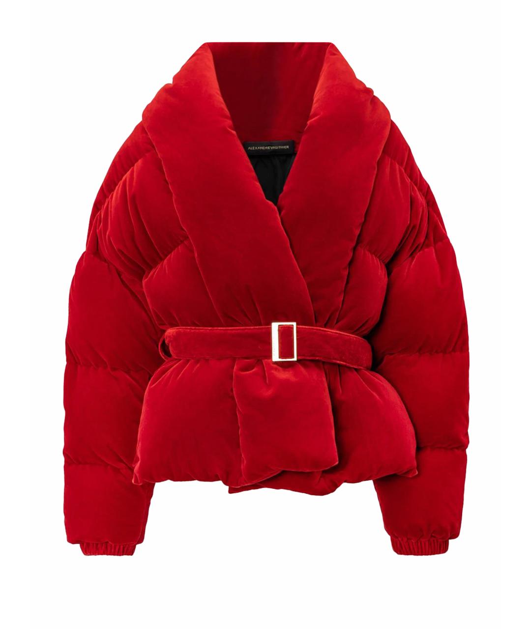 ALEXANDRE VAUTHIER Красный бархатный пуховик, фото 1