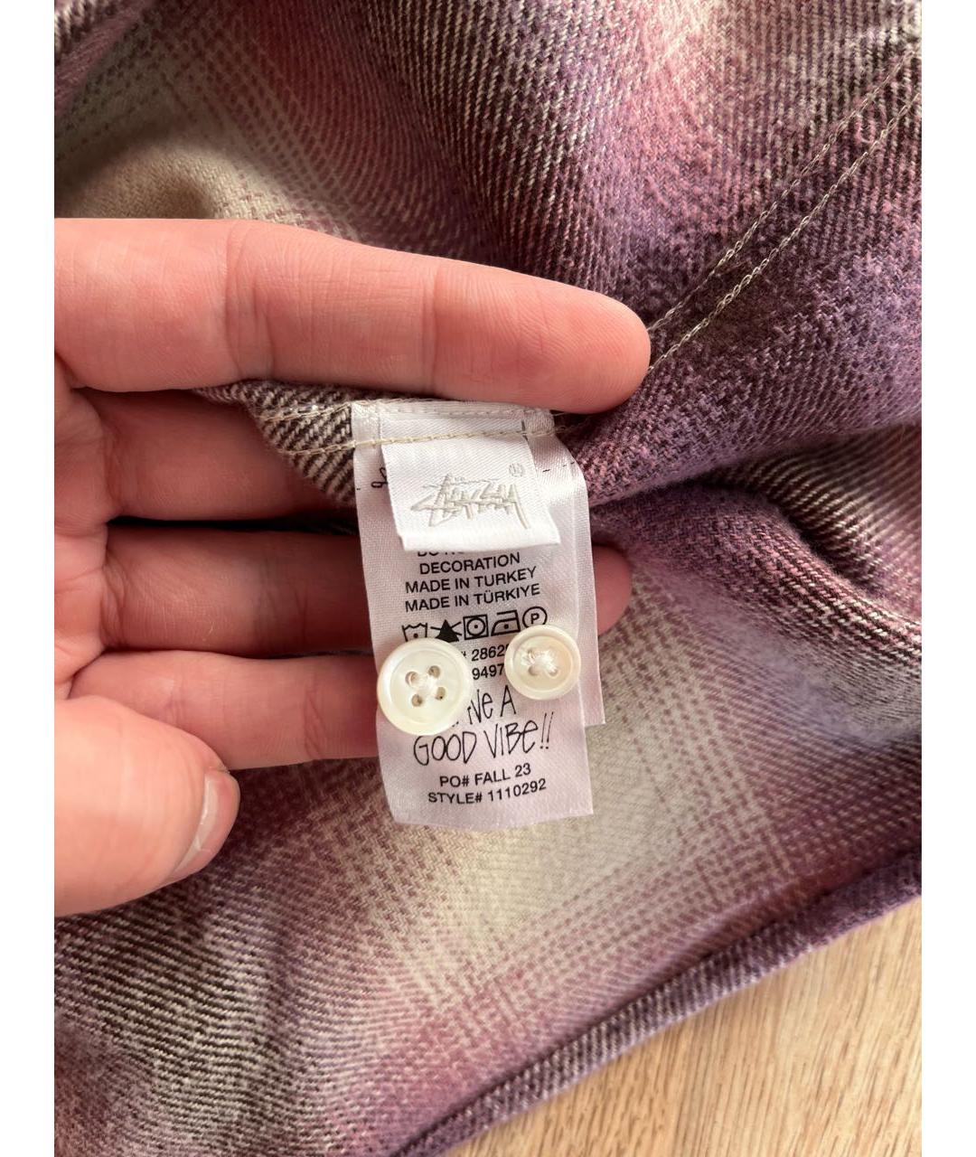 STUSSY Розовая хлопковая кэжуал рубашка, фото 5