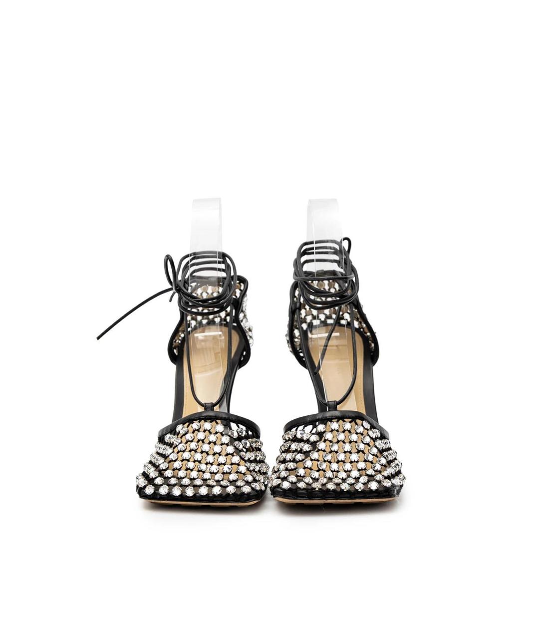 BOTTEGA VENETA Черные кожаные босоножки, фото 4