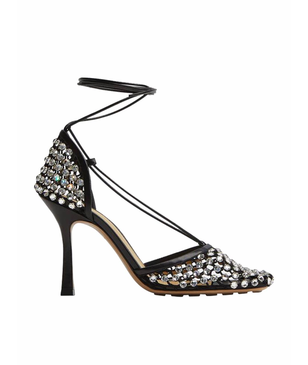 BOTTEGA VENETA Черные кожаные босоножки, фото 1