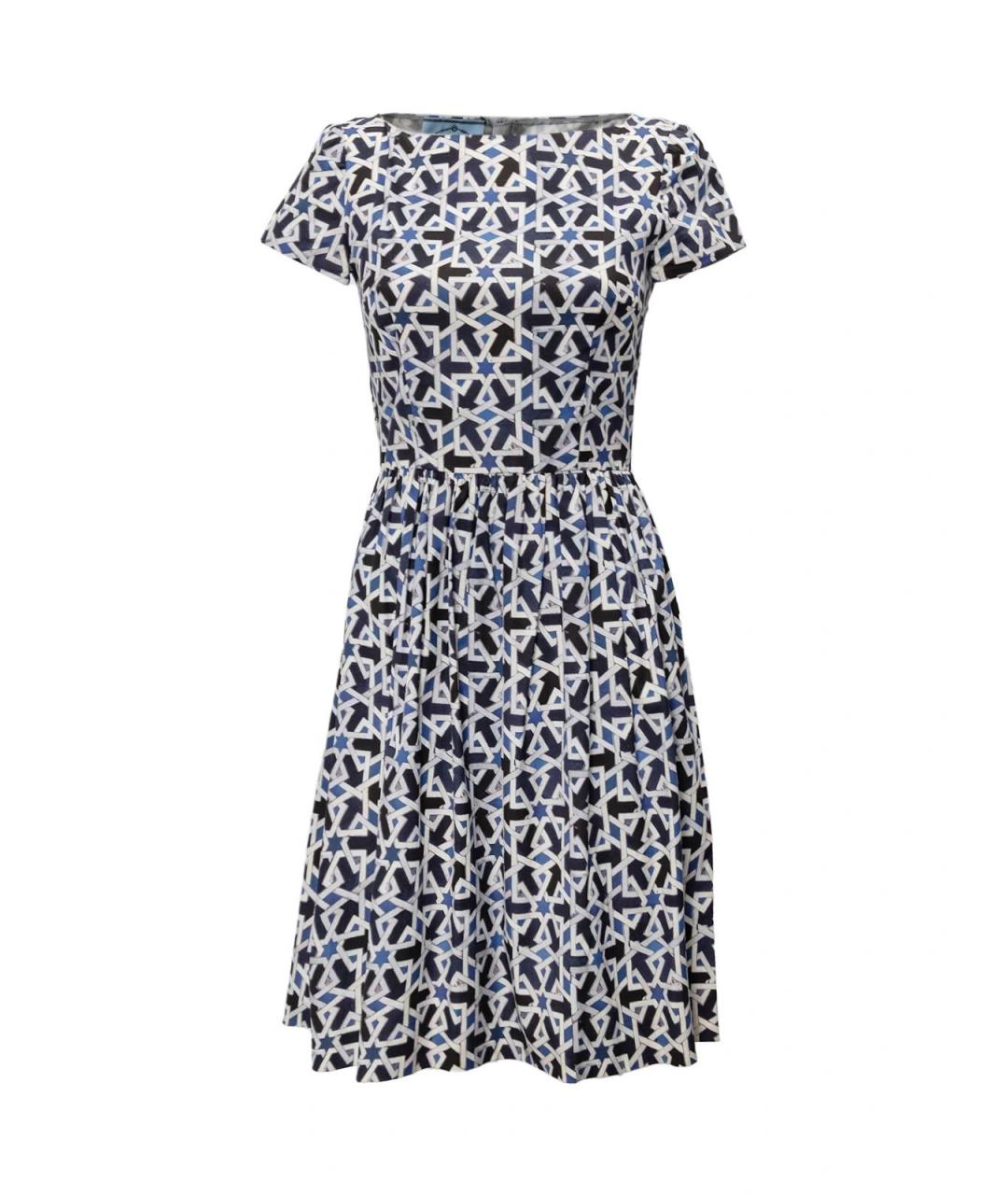 PRADA Синее хлопковое повседневное платье, фото 4