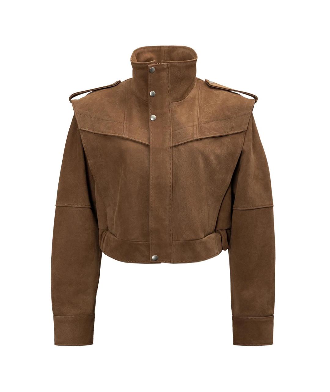 NO NAME Коричневая кожаная куртка, фото 4