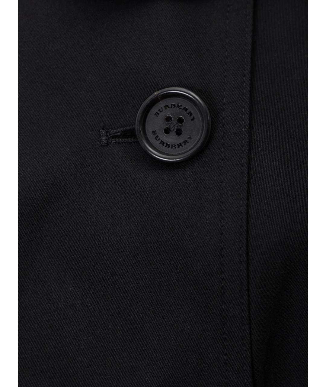 BURBERRY Черный хлопковый тренч/плащ, фото 3