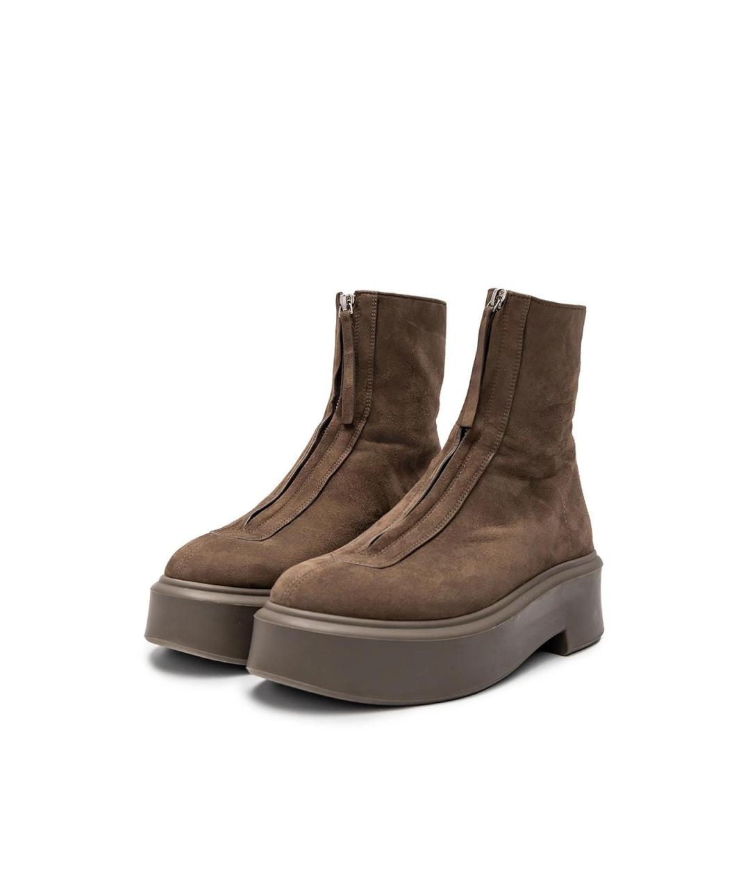 THE ROW Коричневые замшевые ботинки, фото 2