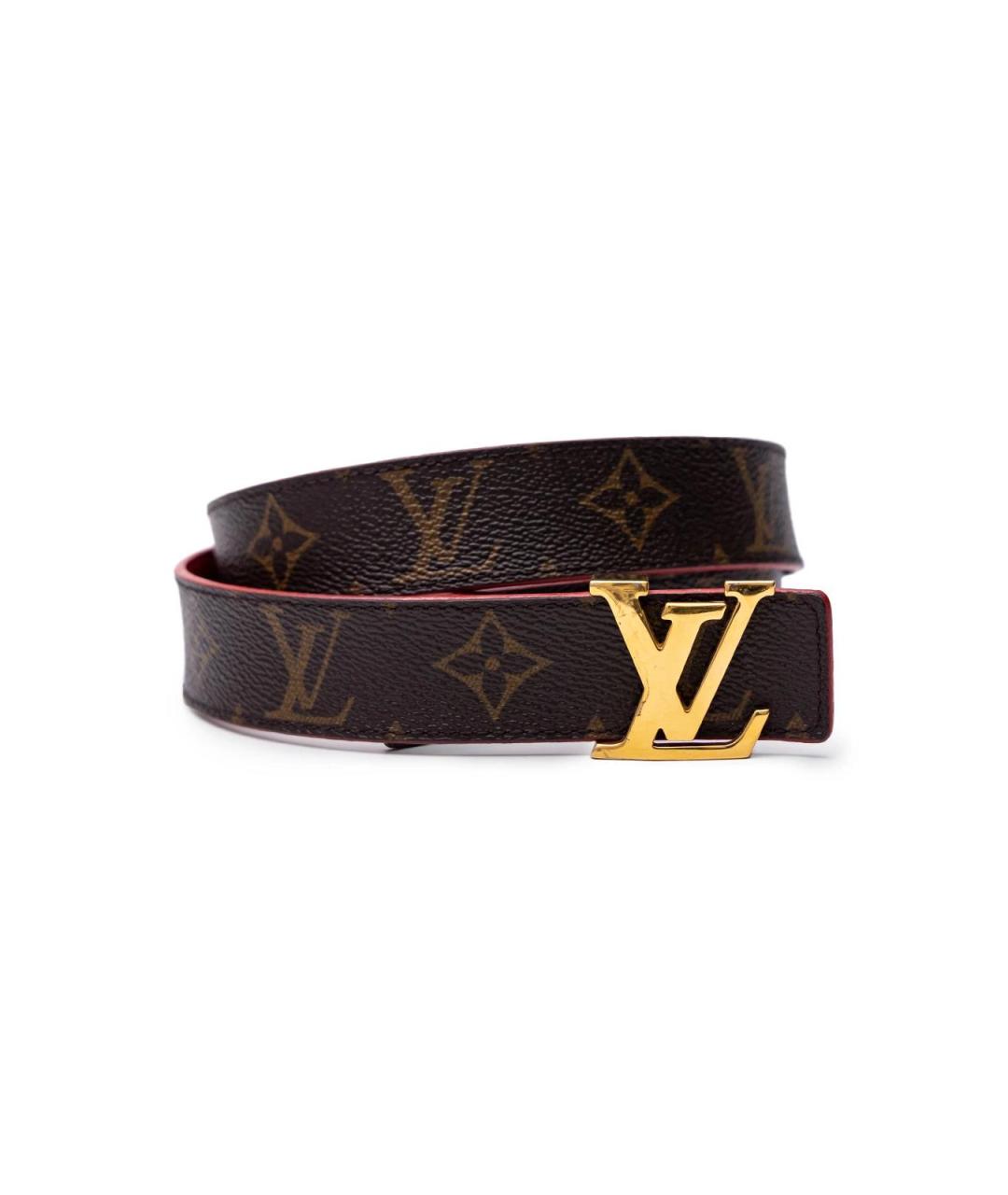 LOUIS VUITTON Коричневый кожаный ремень, фото 1