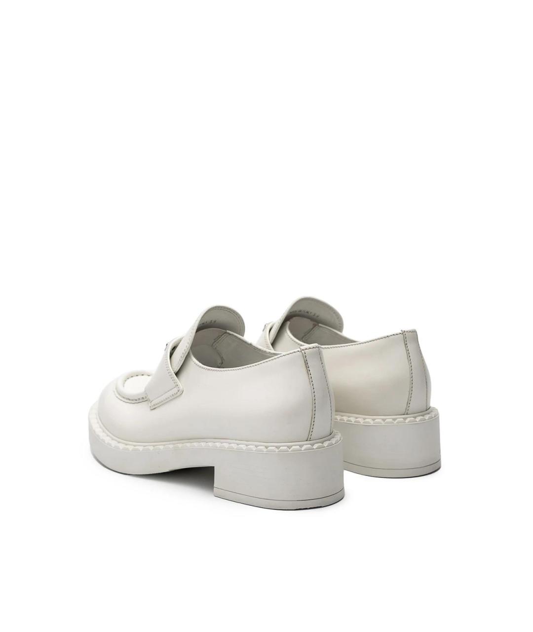 PRADA Белые кожаные лоферы, фото 3