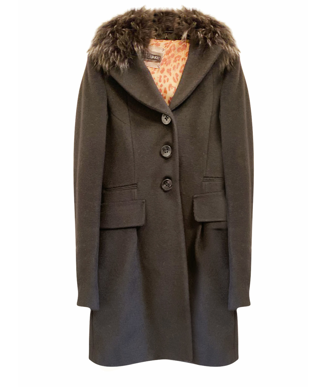 LIU JO Черное шерстяное пальто, фото 1