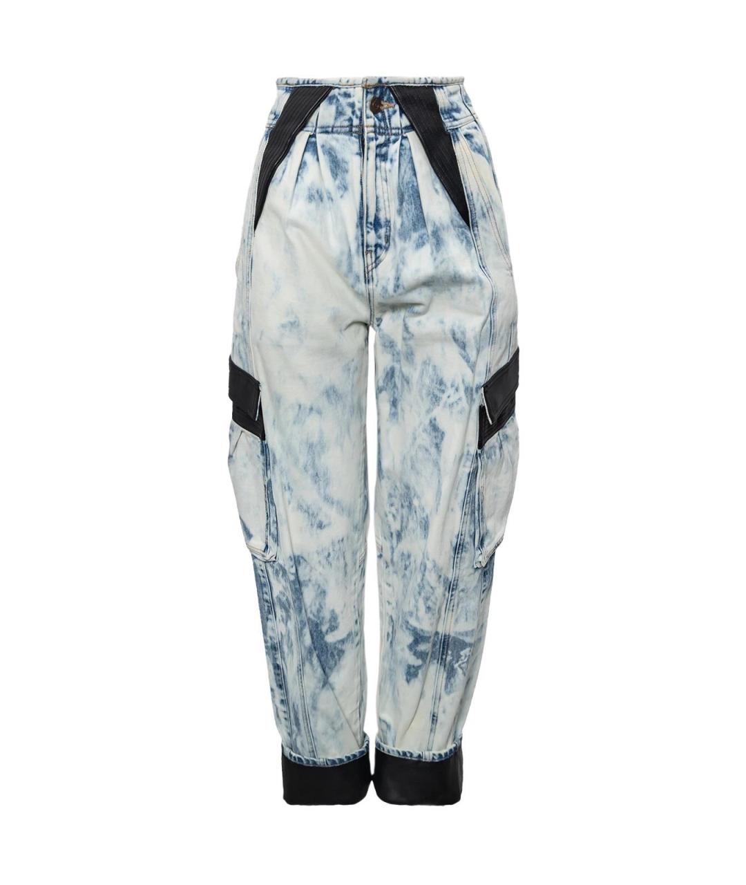 CELINE Голубые хлопковые прямые джинсы, фото 4