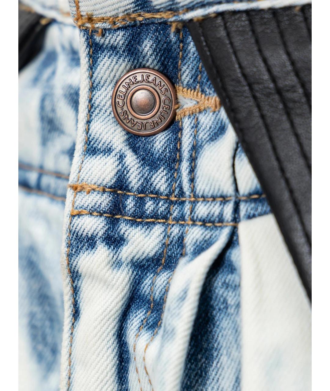 CELINE Голубые хлопковые прямые джинсы, фото 3