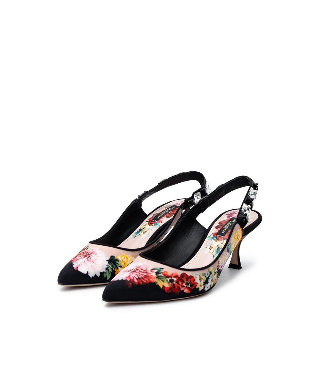 DOLCE&GABBANA Черные текстильные туфли, фото 2