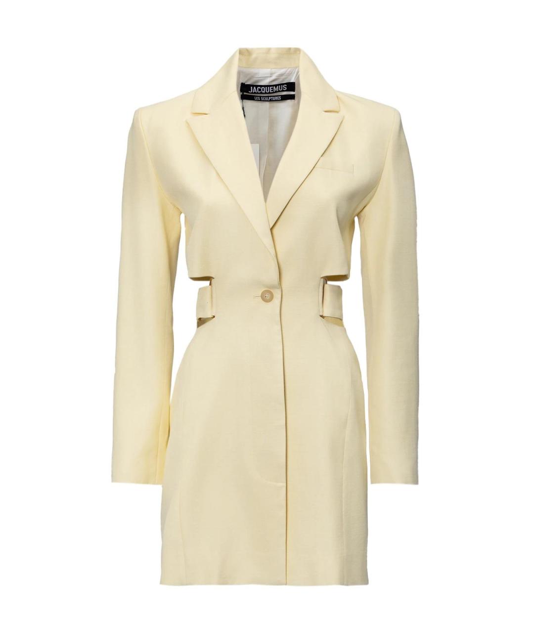 JACQUEMUS Желтое хлопковое повседневное платье, фото 4