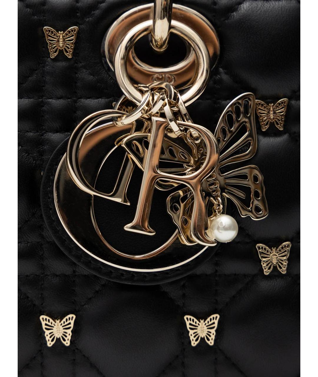 CHRISTIAN DIOR Черная кожаная сумка через плечо, фото 5