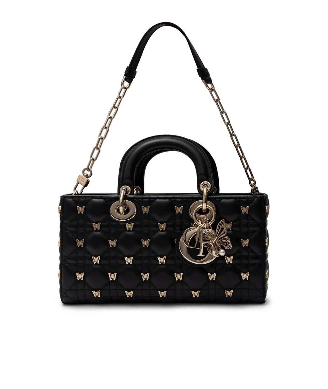 CHRISTIAN DIOR Черная кожаная сумка через плечо, фото 4