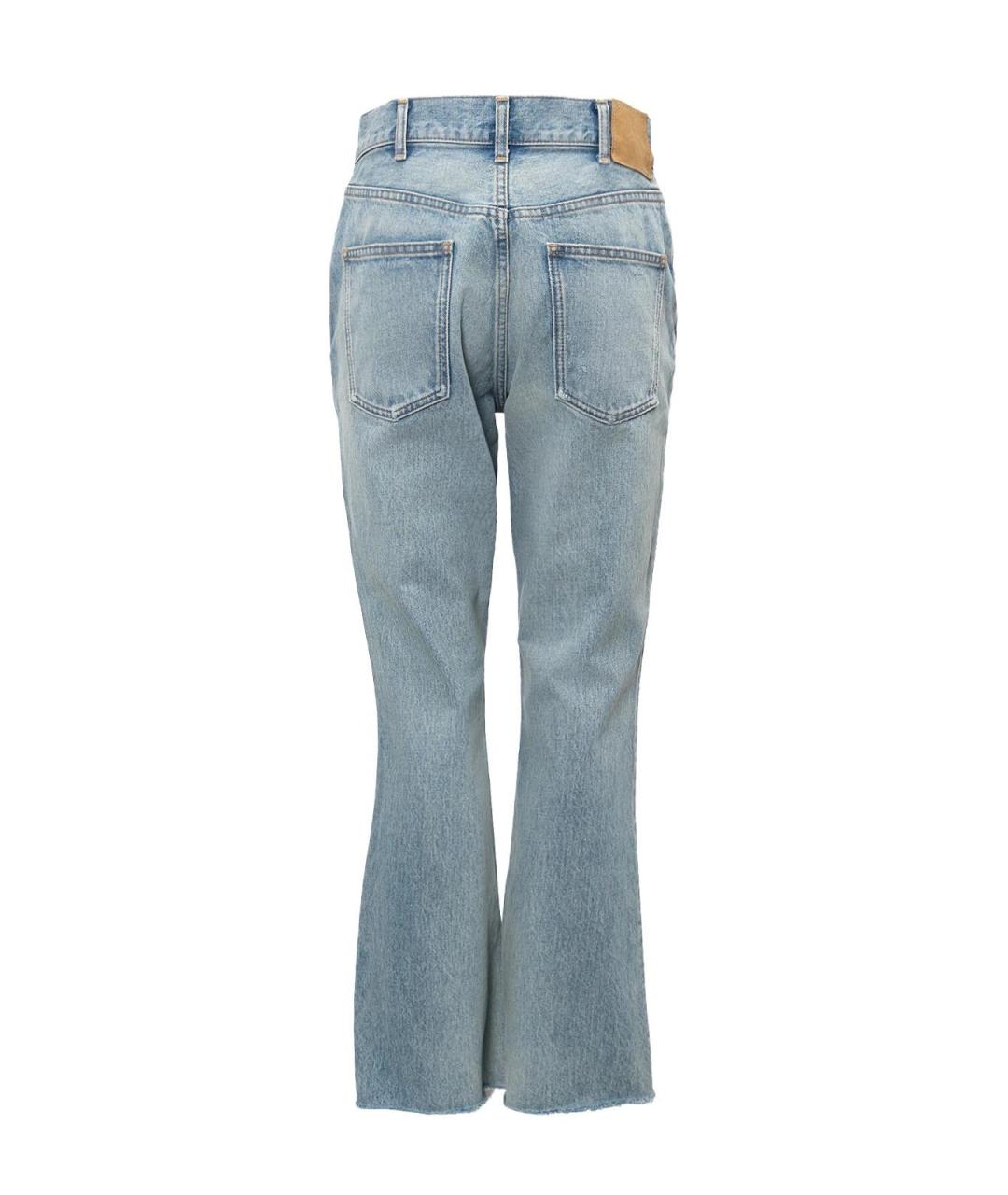 CELINE Голубые хлопковые прямые джинсы, фото 2