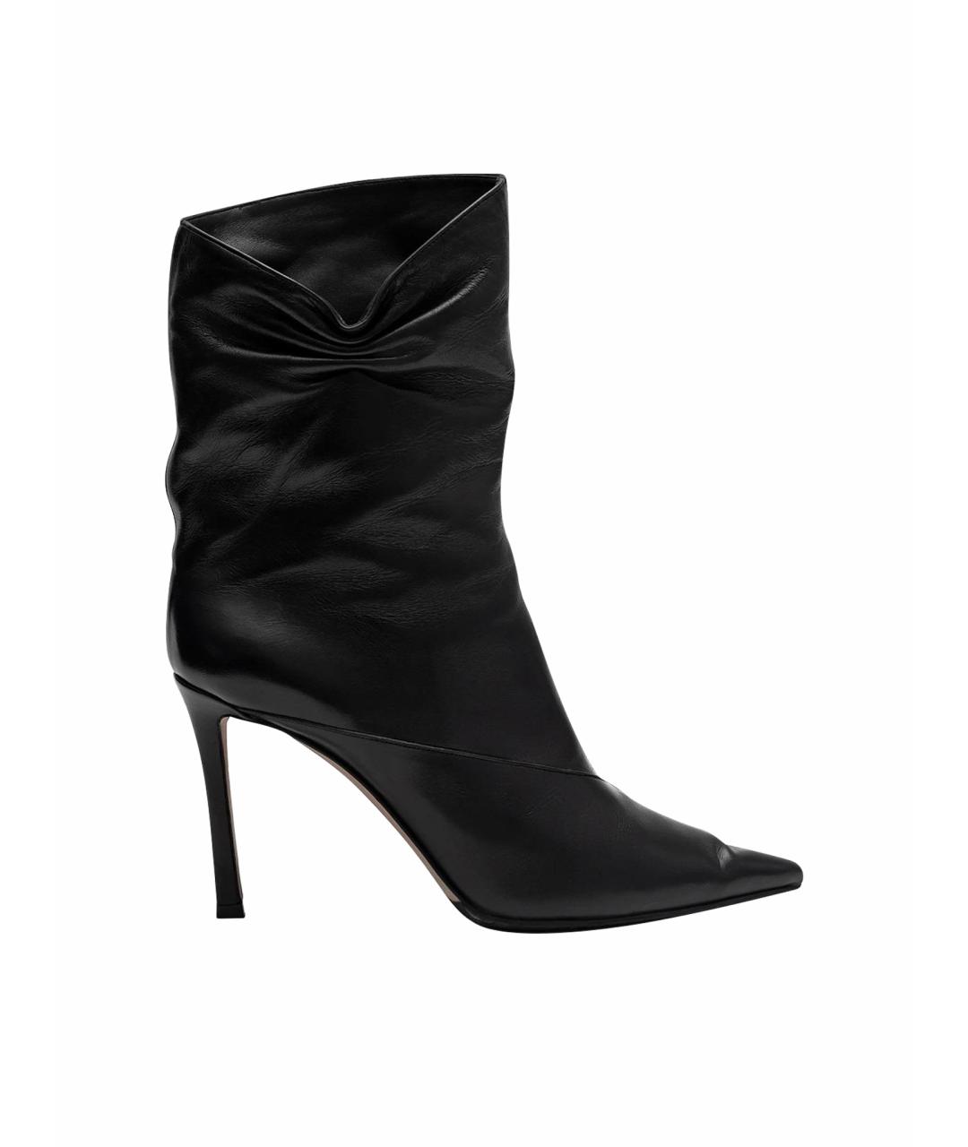 JIMMY CHOO Черные кожаные ботильоны, фото 1