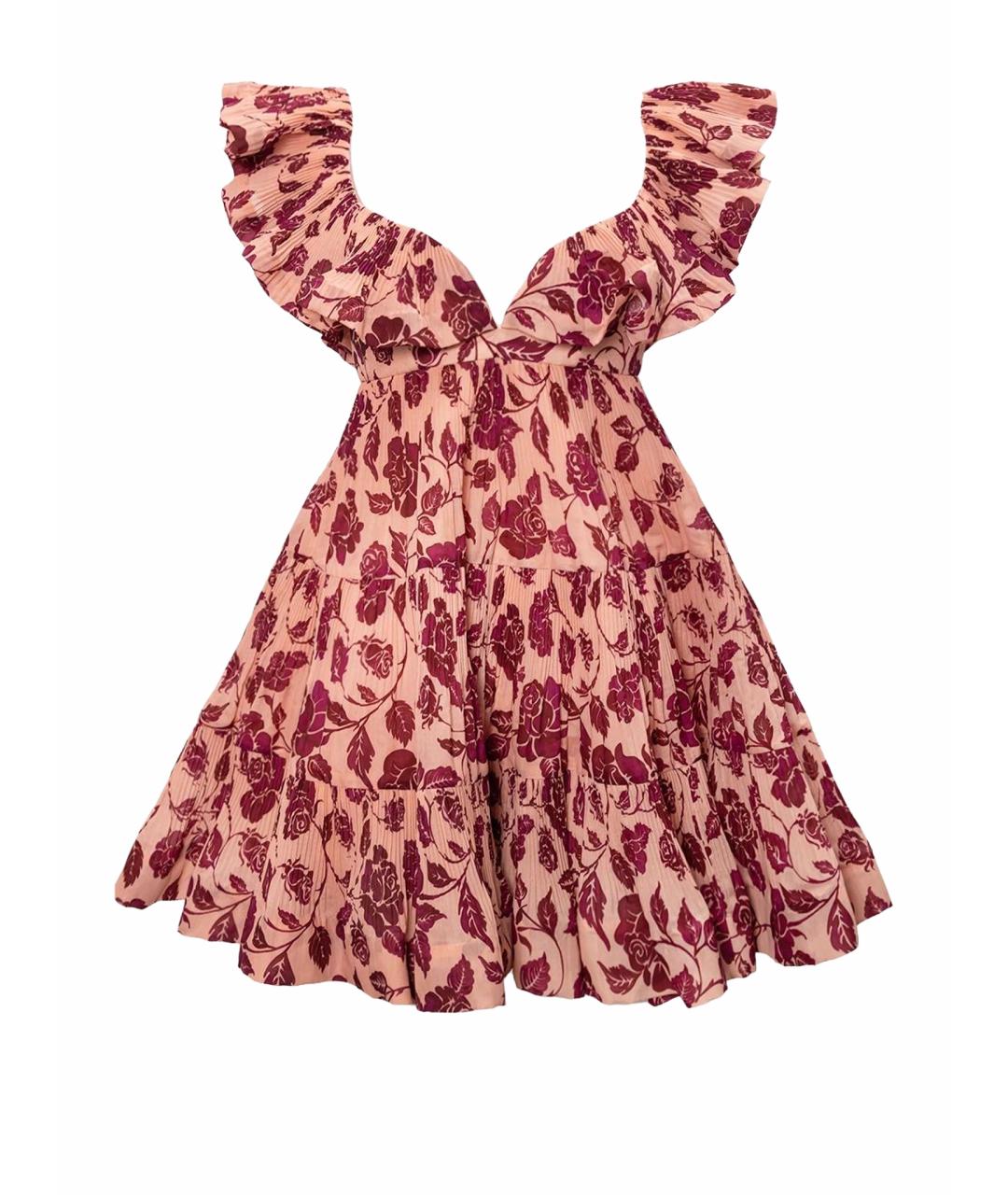 ZIMMERMANN Розовое полиэстеровое повседневное платье, фото 1