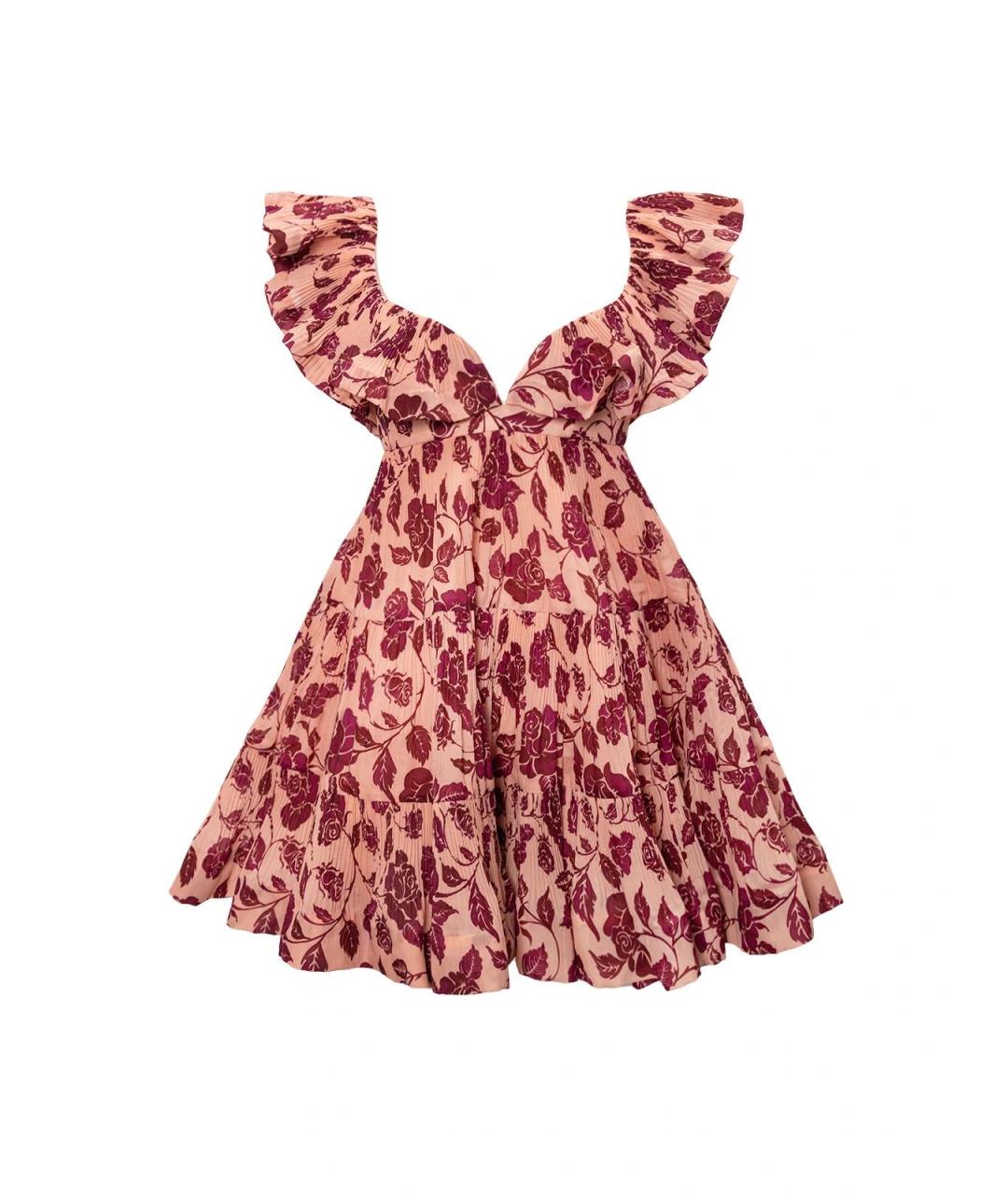 ZIMMERMANN Розовое полиэстеровое повседневное платье, фото 4