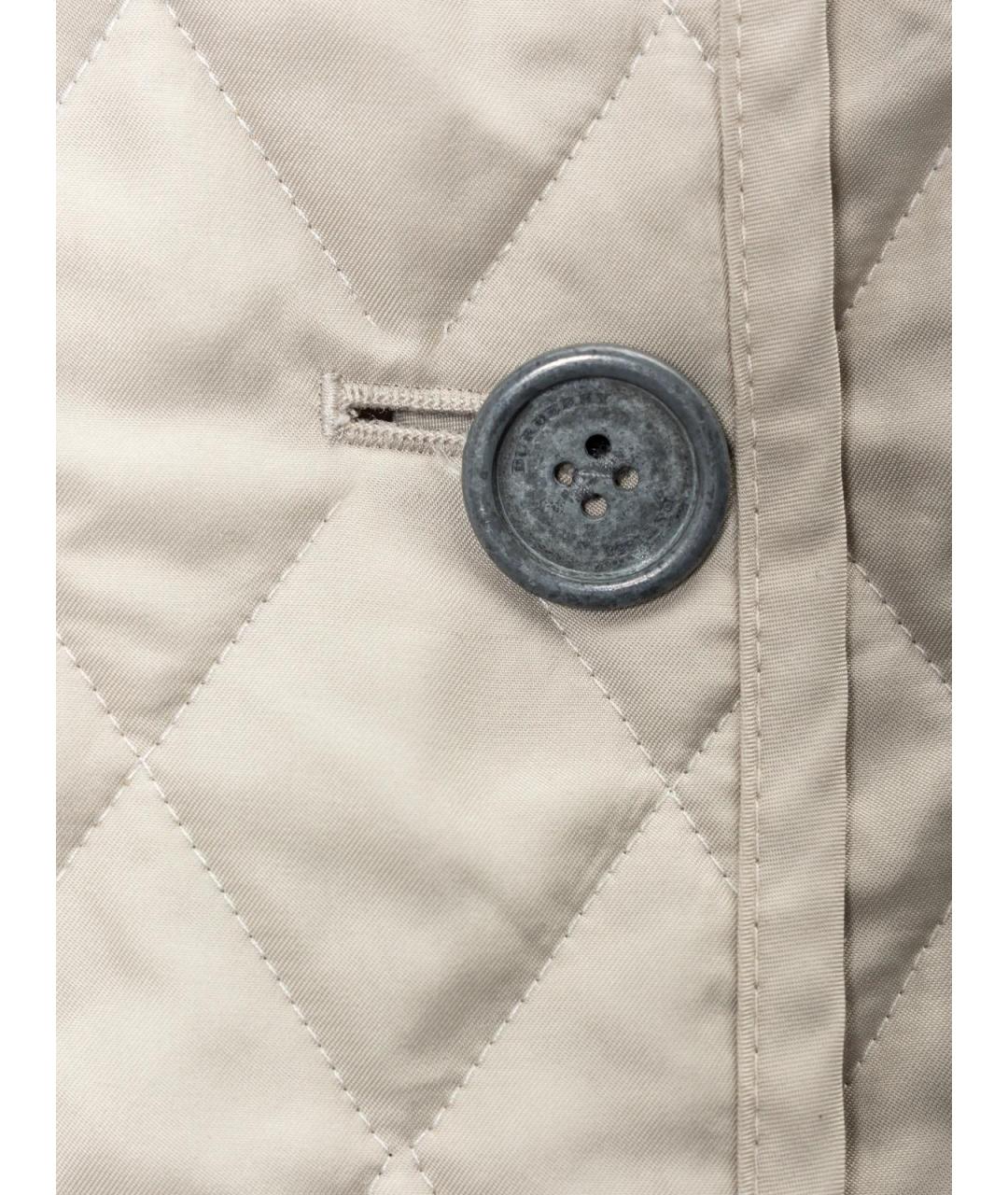 BURBERRY Бежевая полиэстеровая куртка, фото 3