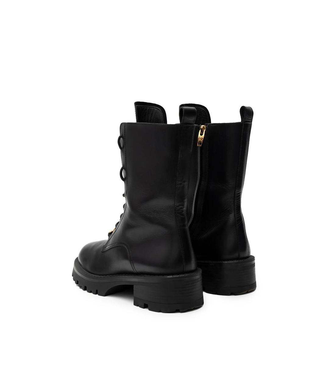 VERSACE Черные кожаные ботинки, фото 3