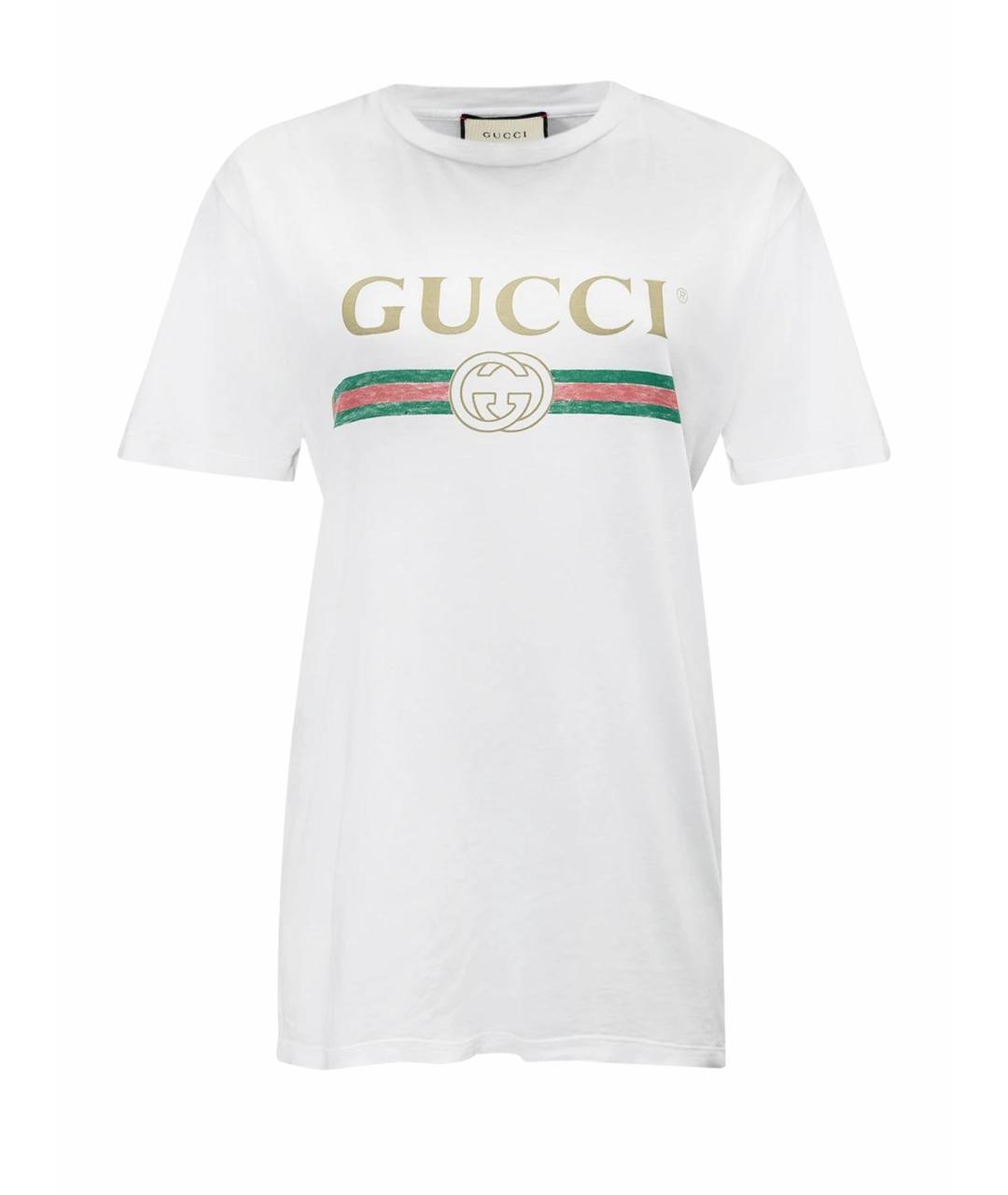 GUCCI Белая хлопковая футболка, фото 1