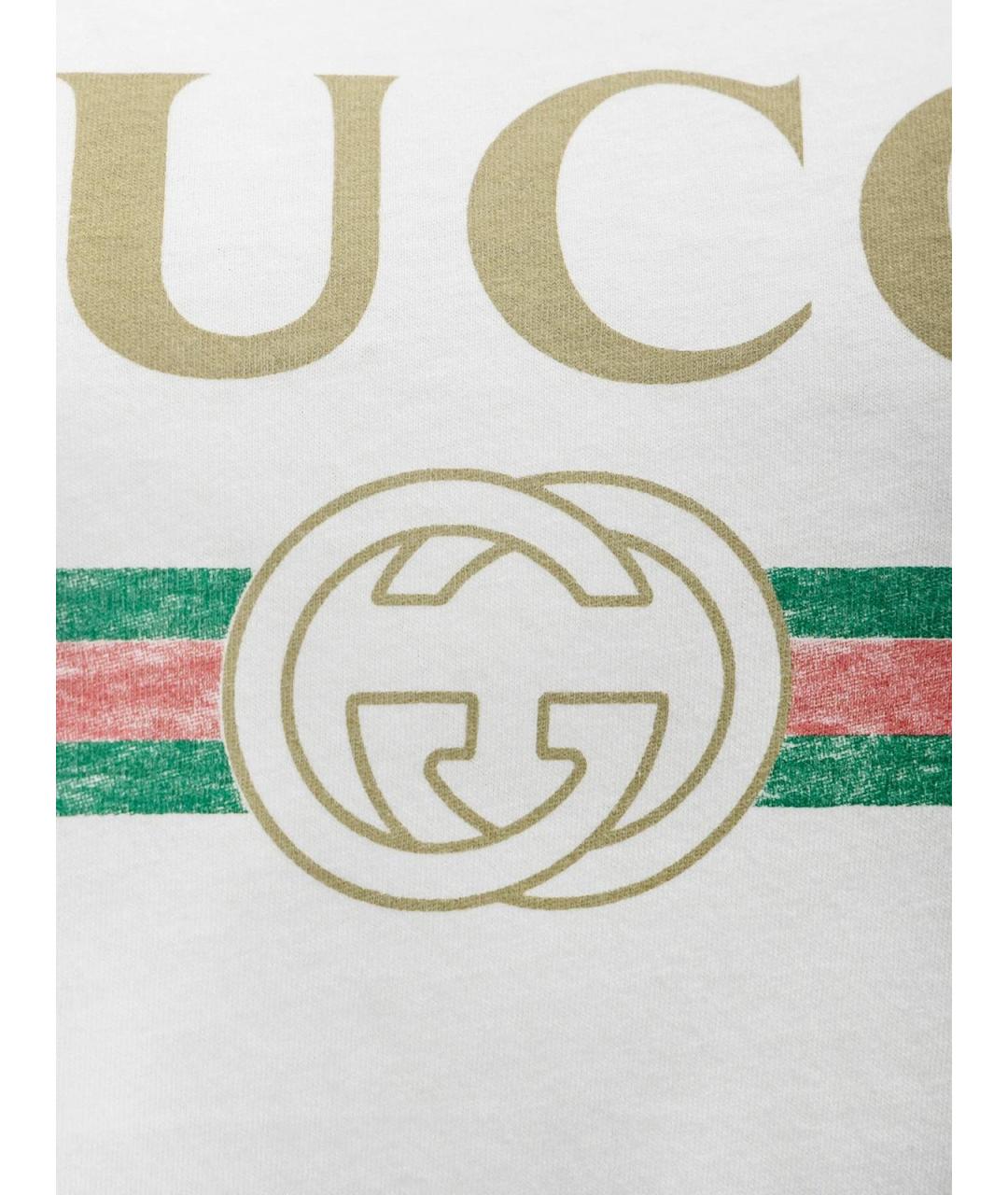 GUCCI Белая хлопковая футболка, фото 3