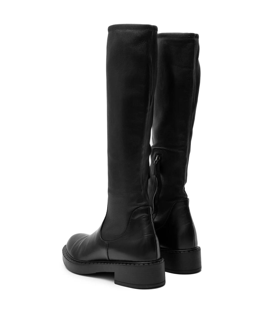 PRADA Черные кожаные сапоги, фото 3