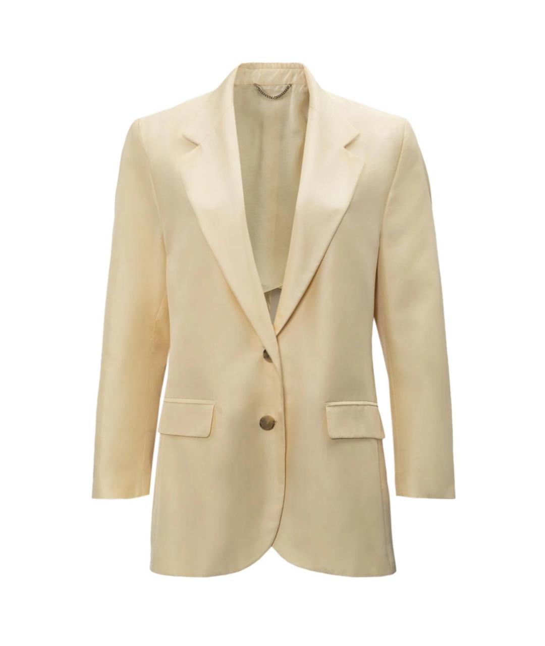 MAGDA BUTRYM Бежевый шелковый жакет/пиджак, фото 1