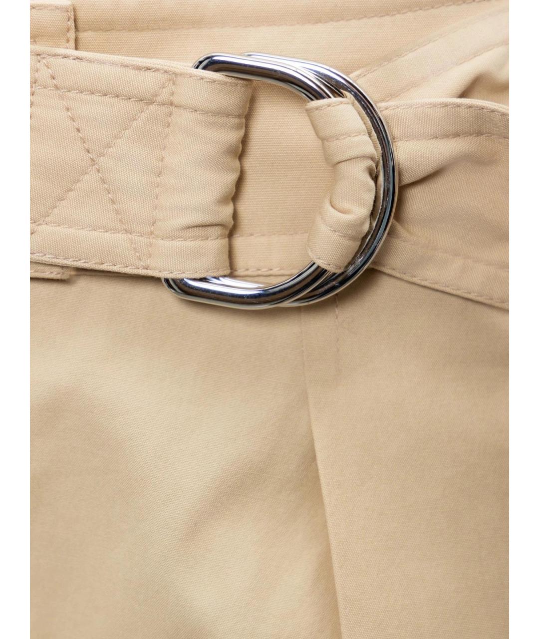 HERMES Бежевые хлопковые прямые брюки, фото 3