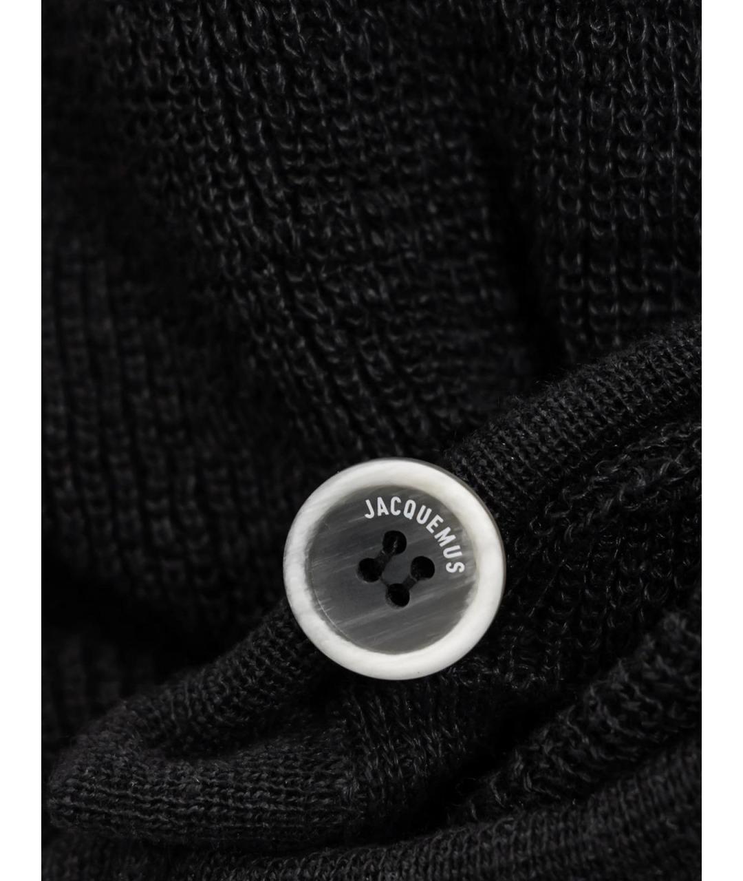 JACQUEMUS Черный льняной кардиган, фото 3