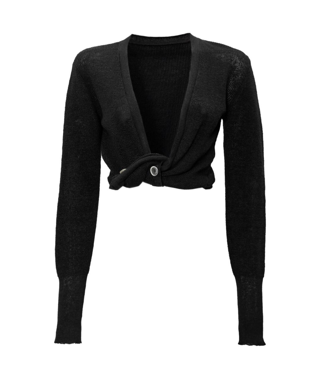 JACQUEMUS Черный льняной кардиган, фото 4