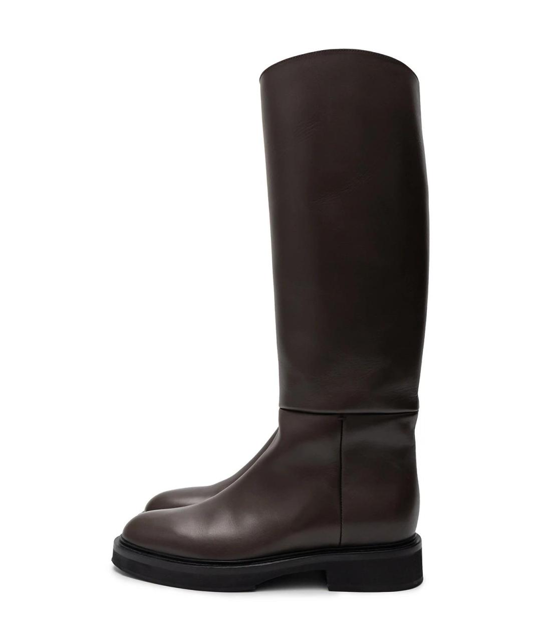 KHAITE Коричневые кожаные сапоги, фото 6