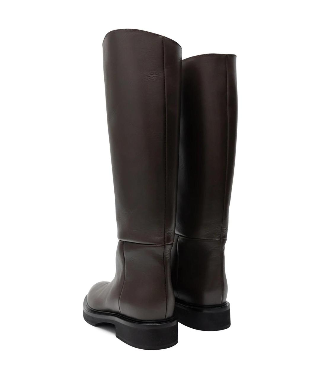 KHAITE Коричневые кожаные сапоги, фото 4