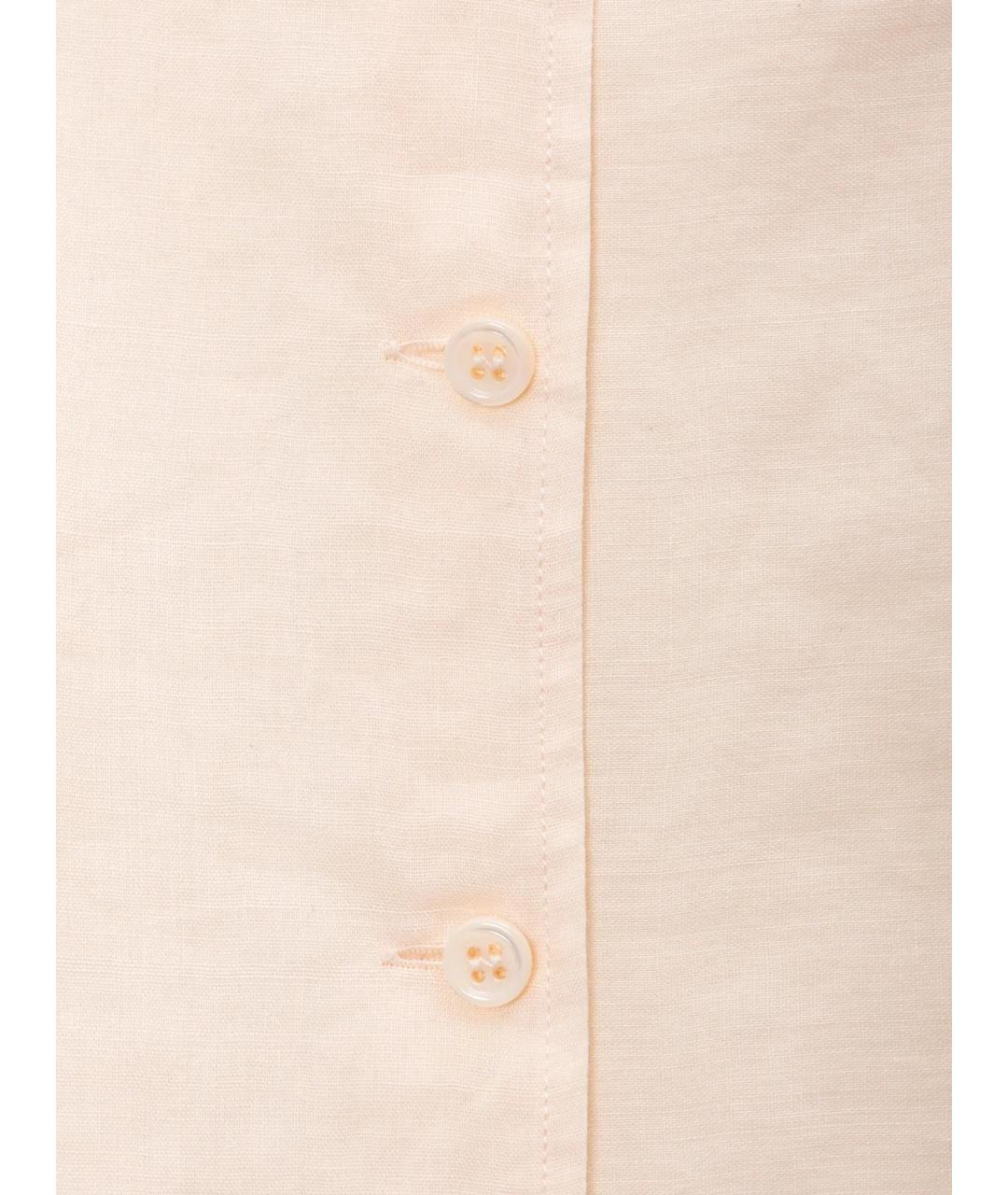 LORO PIANA Розовая льняная футболка, фото 3