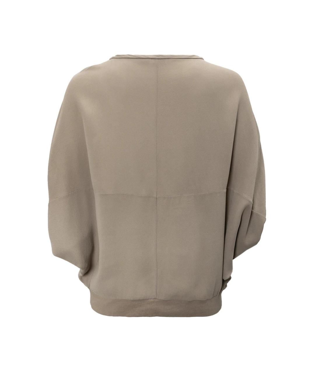 BRUNELLO CUCINELLI Бежевая шелковая блузы, фото 2