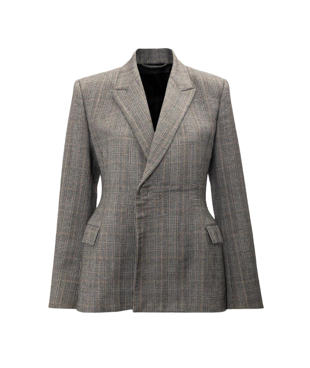 BALENCIAGA Серый шерстяной жакет/пиджак, фото 4