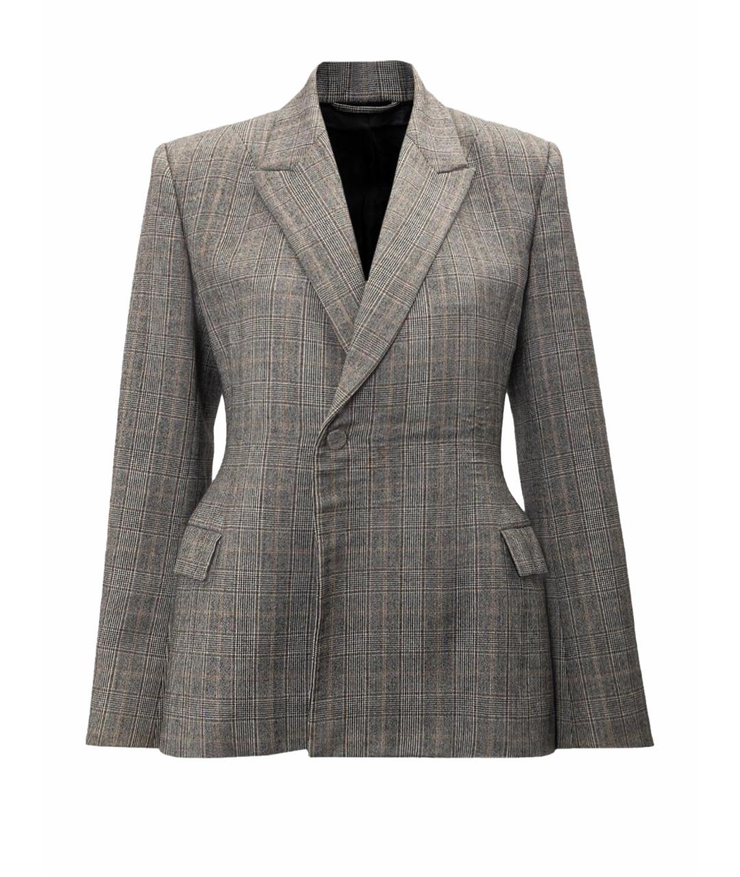 BALENCIAGA Серый шерстяной жакет/пиджак, фото 1