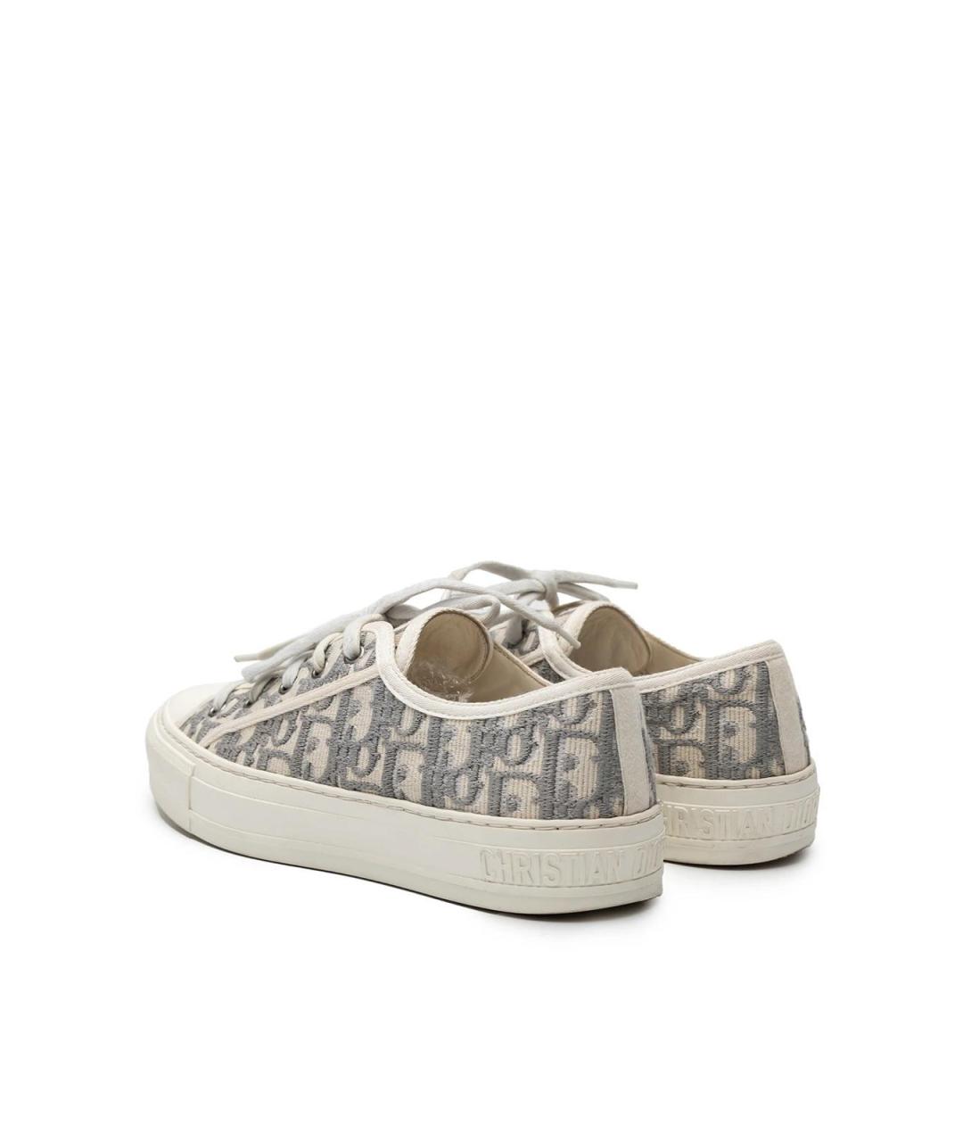 CHRISTIAN DIOR Серые текстильные кеды, фото 3