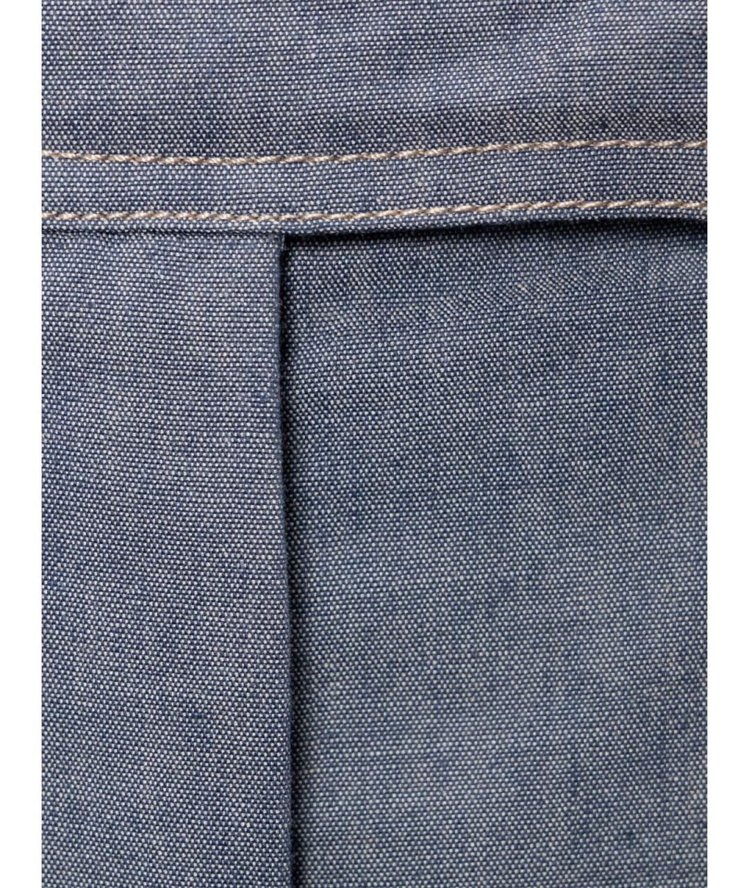 LORO PIANA Голубые хлопковые прямые брюки, фото 3