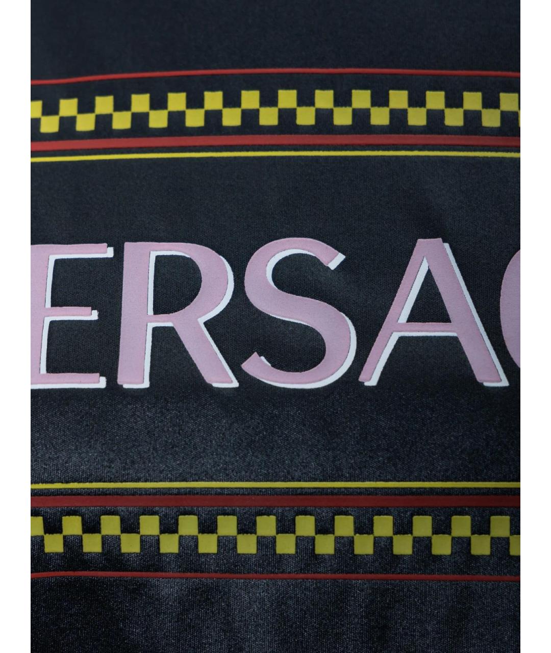 VERSACE Черная полиэстеровая футболка, фото 4