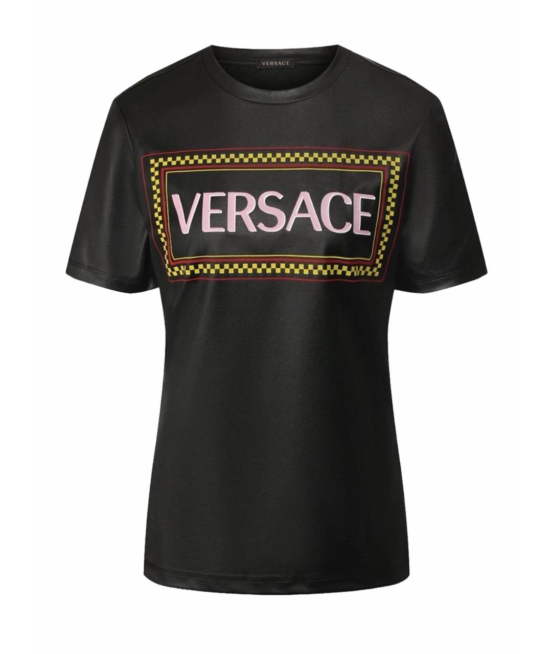 VERSACE Черная полиэстеровая футболка, фото 1