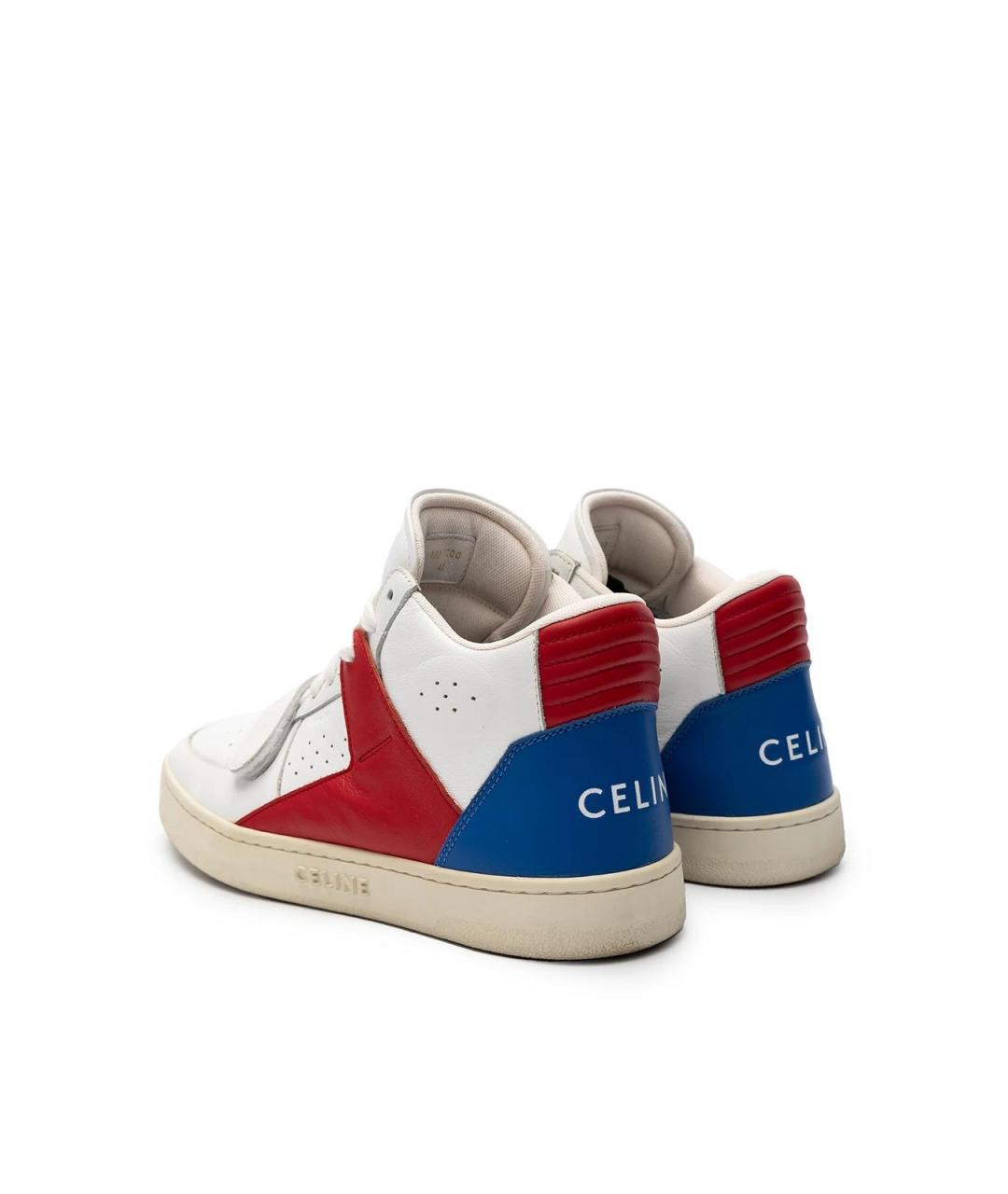 CELINE Белые кожаные кеды, фото 3