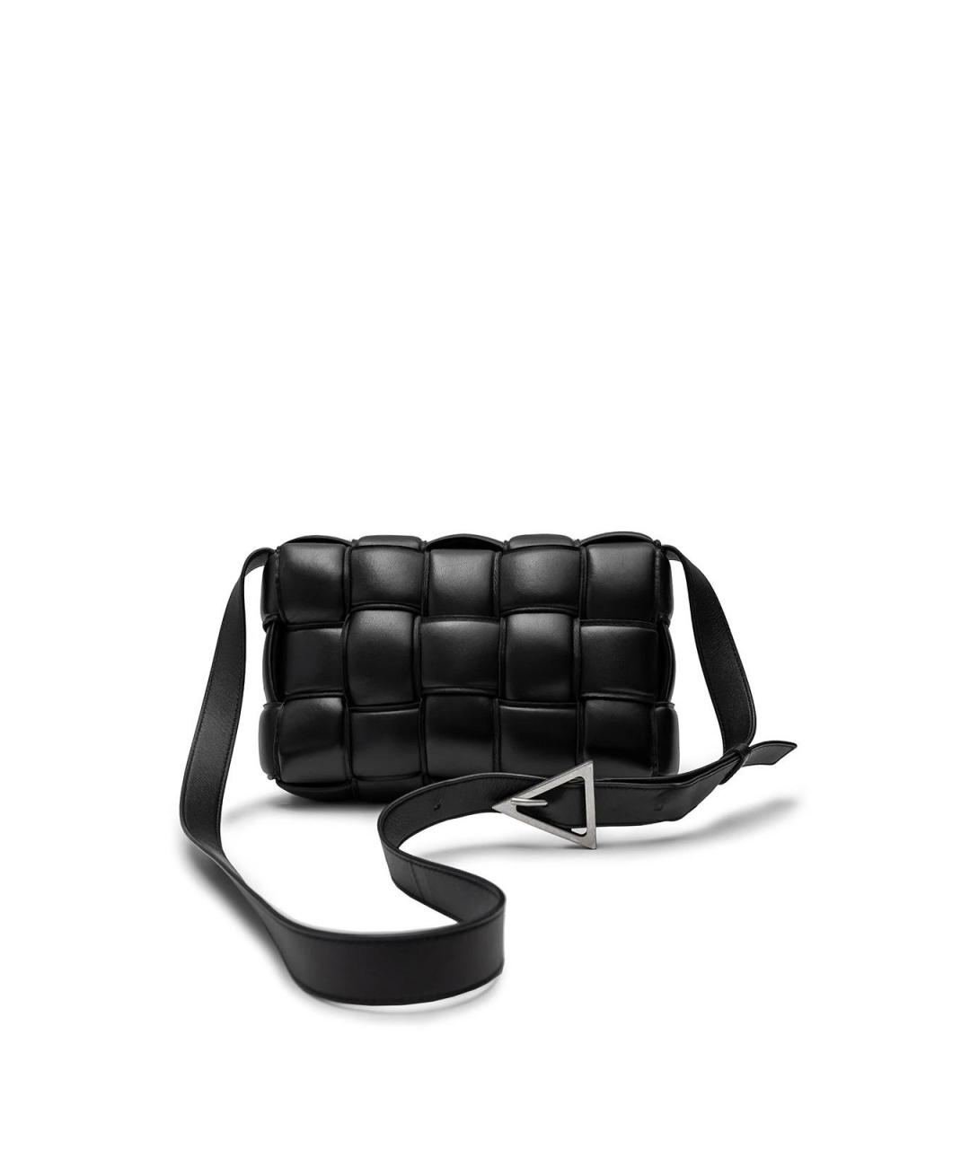 BOTTEGA VENETA Черная кожаная сумка через плечо, фото 4