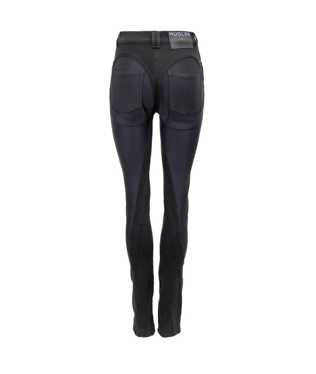 MUGLER Черные хлопковые прямые джинсы, фото 2