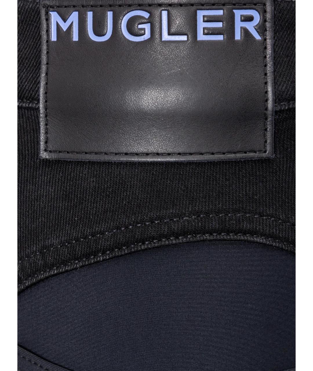 MUGLER Черные хлопковые прямые джинсы, фото 3