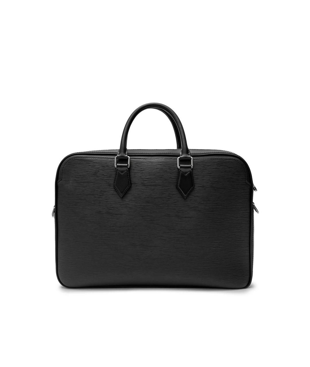 LOUIS VUITTON Черный кожаный портфель, фото 3