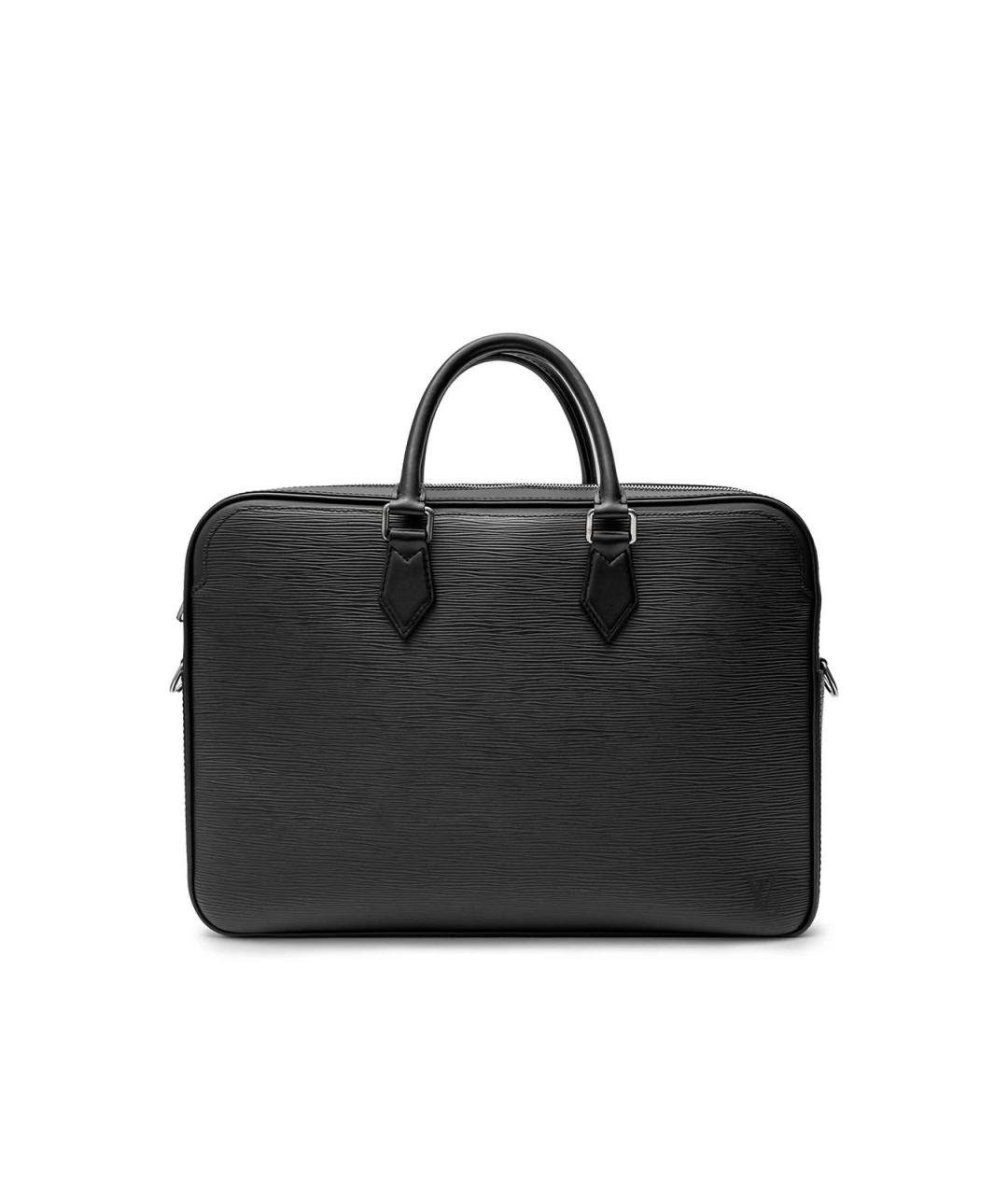 LOUIS VUITTON Черный кожаный портфель, фото 5