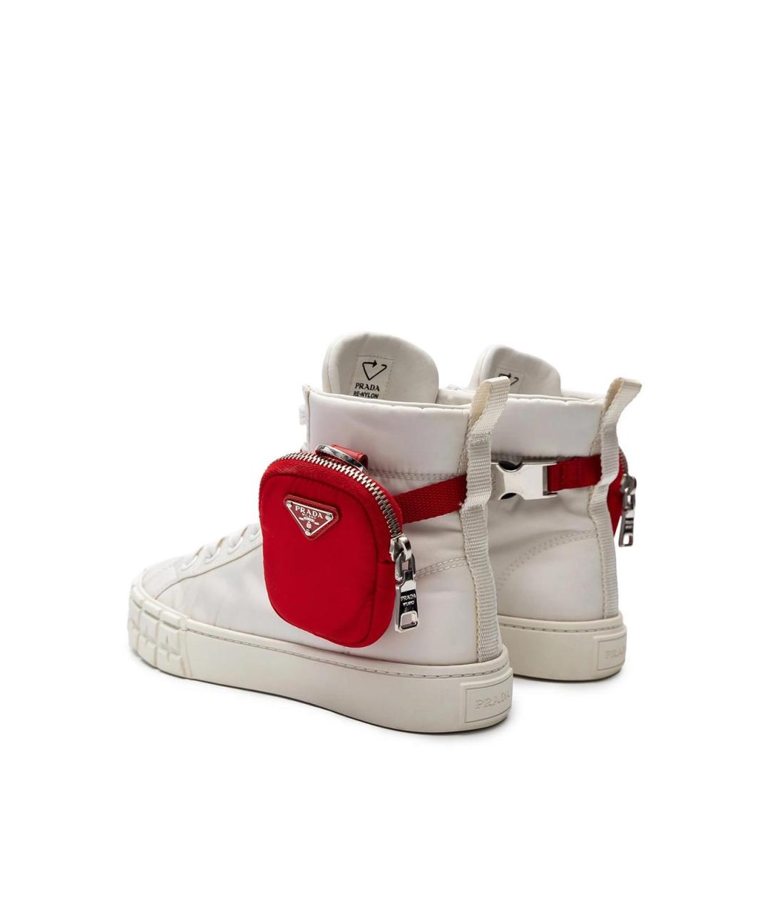 PRADA Белые текстильные кеды, фото 4