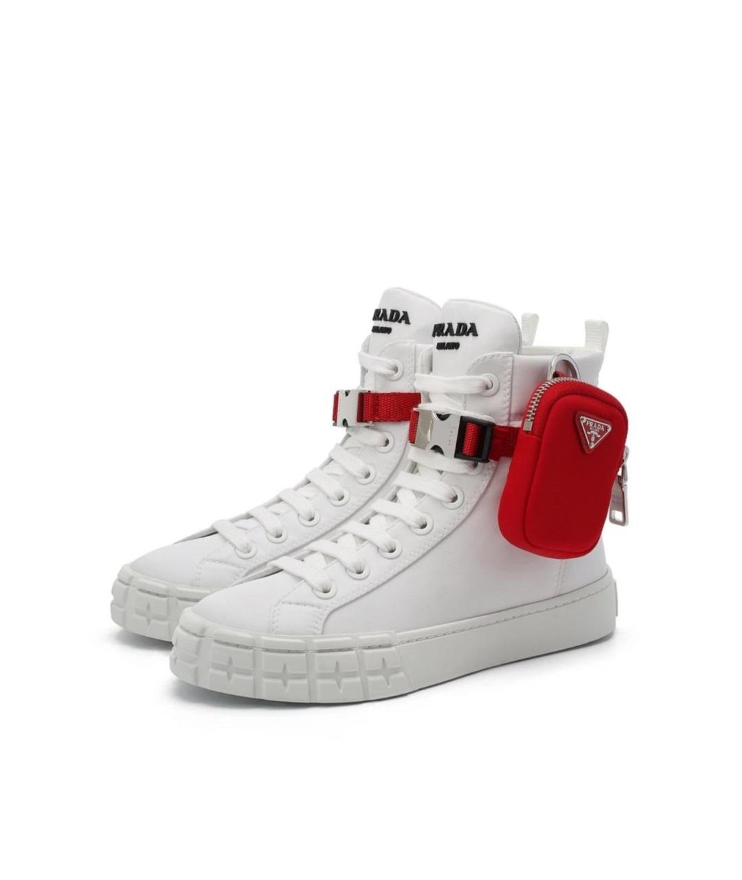 PRADA Белые текстильные кеды, фото 2